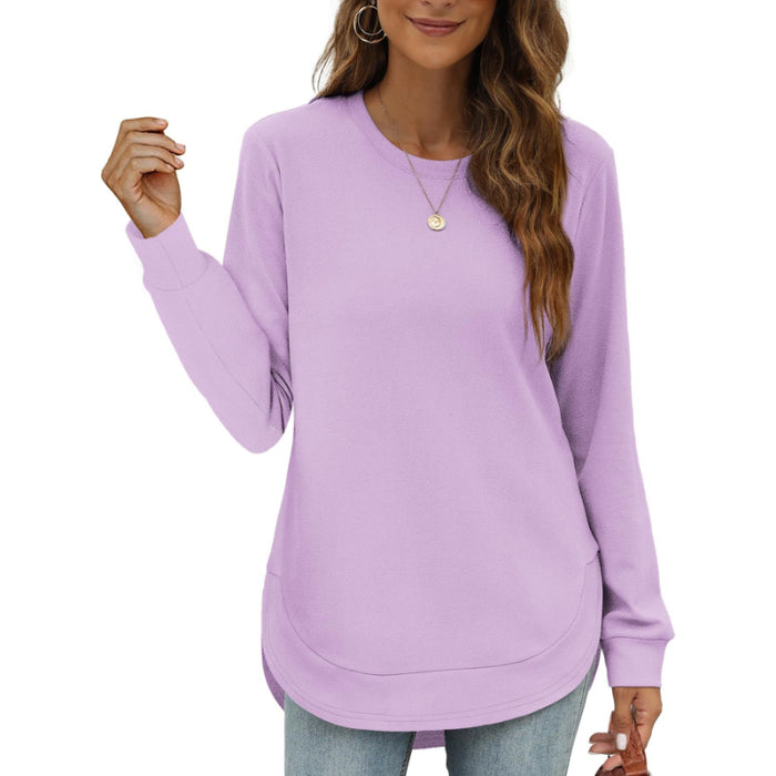 Round Hem Long Sleeve Top