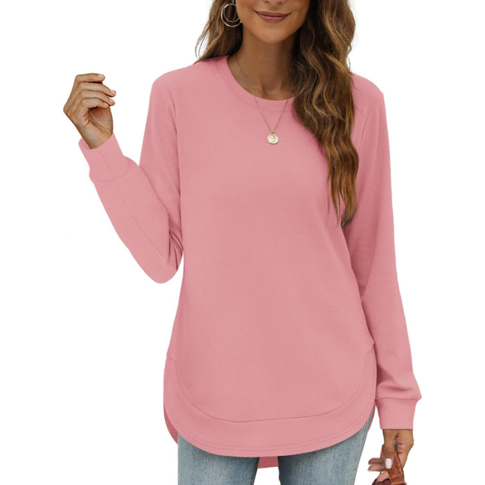 Round Hem Long Sleeve Top