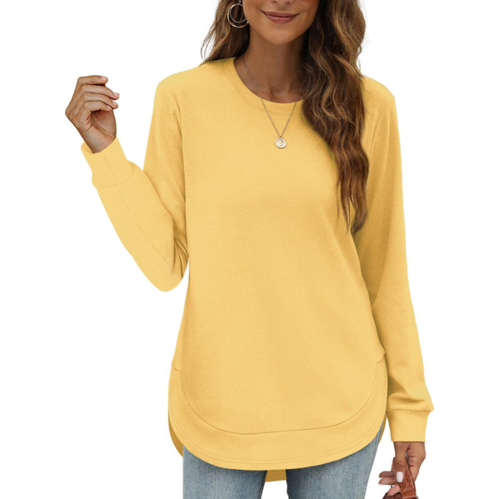 Round Hem Long Sleeve Top