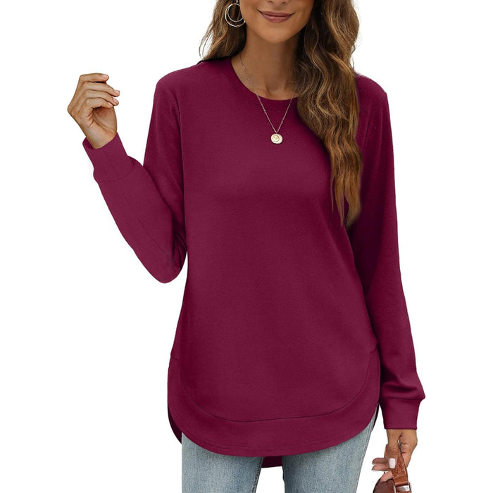 Round Hem Long Sleeve Top