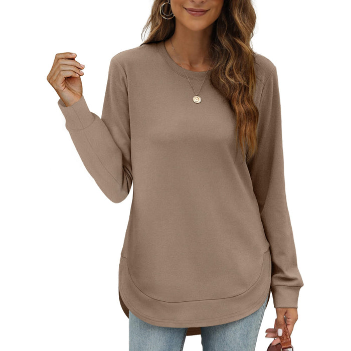 Round Hem Long Sleeve Top