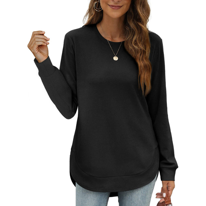 Round Hem Long Sleeve Top