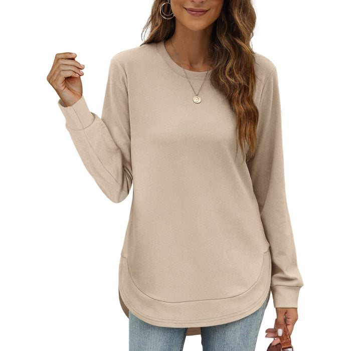 Round Hem Long Sleeve Top