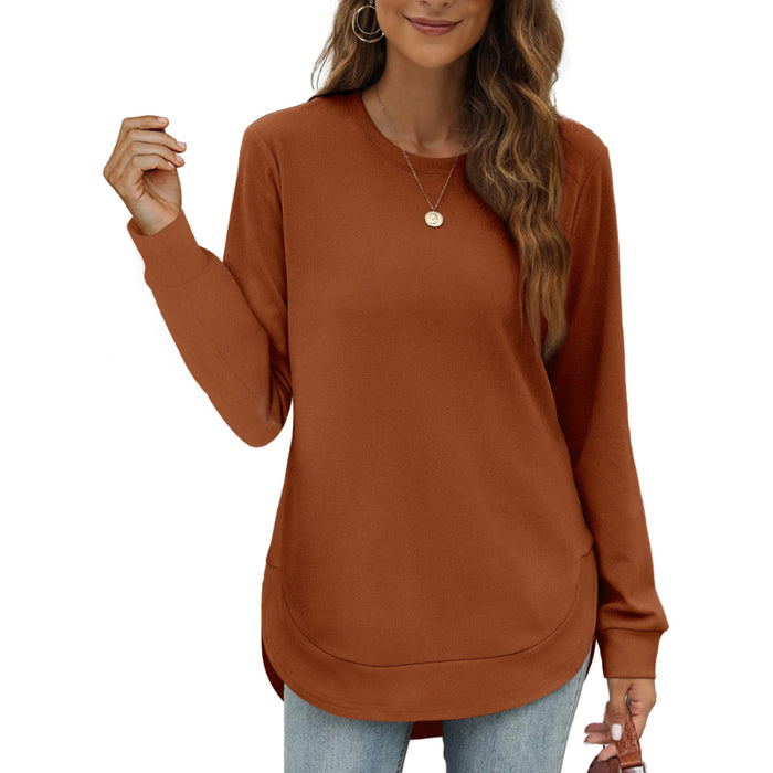 Round Hem Long Sleeve Top