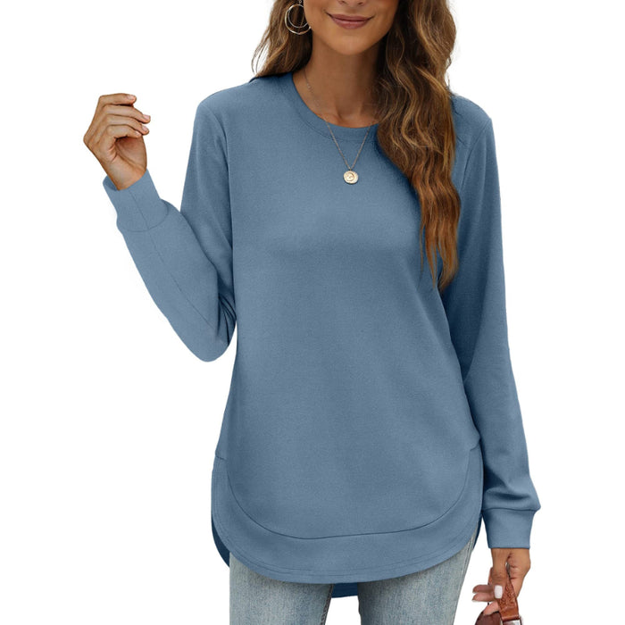 Round Hem Long Sleeve Top