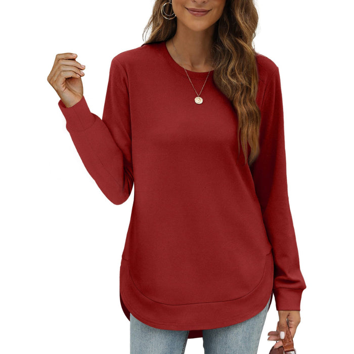 Round Hem Long Sleeve Top