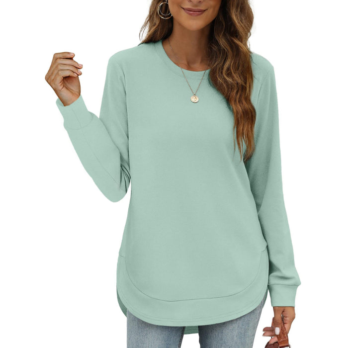 Round Hem Long Sleeve Top