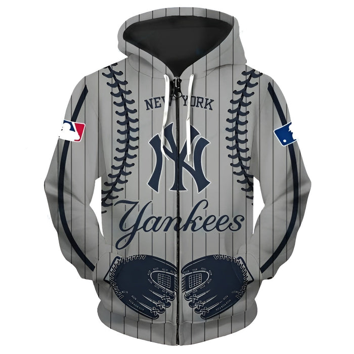 3D NY Baseball Printed Hoodie