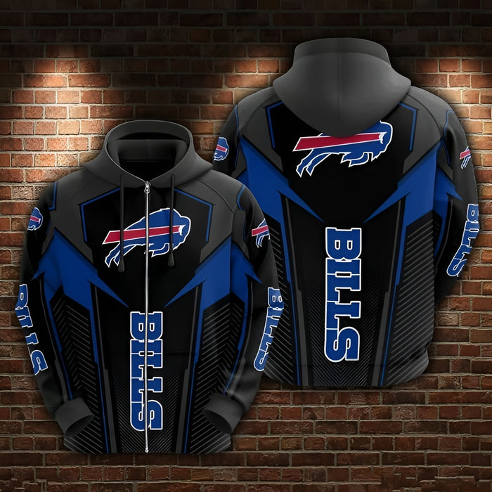 Buffalo Bills Football Team 3D Zip Up Hoodie And Pullover