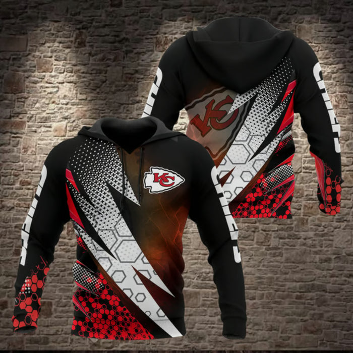 Kansas City Chiefs Abstract Hexagonal Hoodie