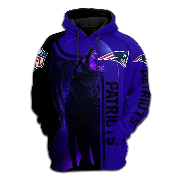 Patriots Howling Wolf Team Zip Up Hoodie And Pullover