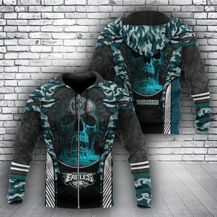 Personalized Camouflage Philadelphia Eagles Pattern Hoodie