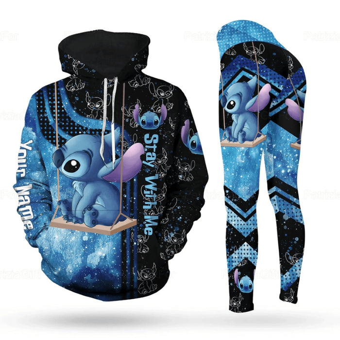 Customizable Stitch Pattern Hoodie And Leggings Set