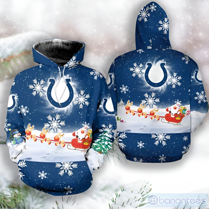 Holiday Themed Winter Hoodie With Sleigh Design