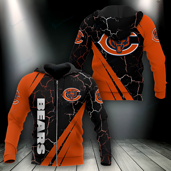 Chicago Bears Electric Thunder Pattern Hoodie