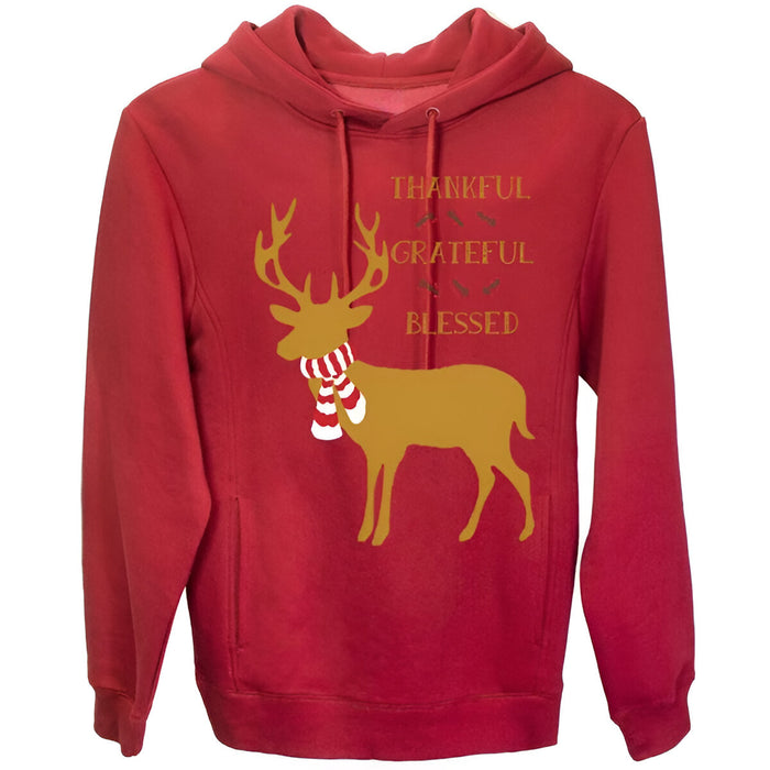 Festive Reindeer Design Hoodie