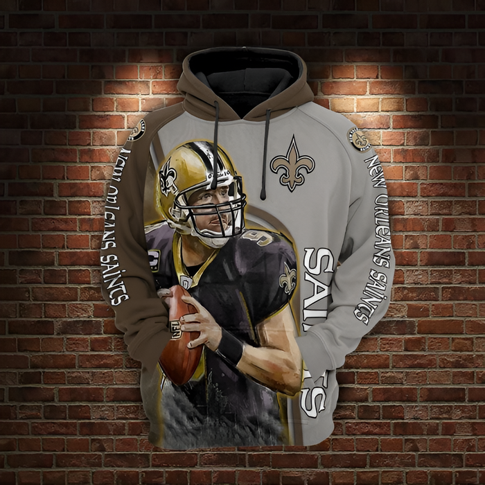 New Orleans Saints Quarterback Player Graphic Hoodie