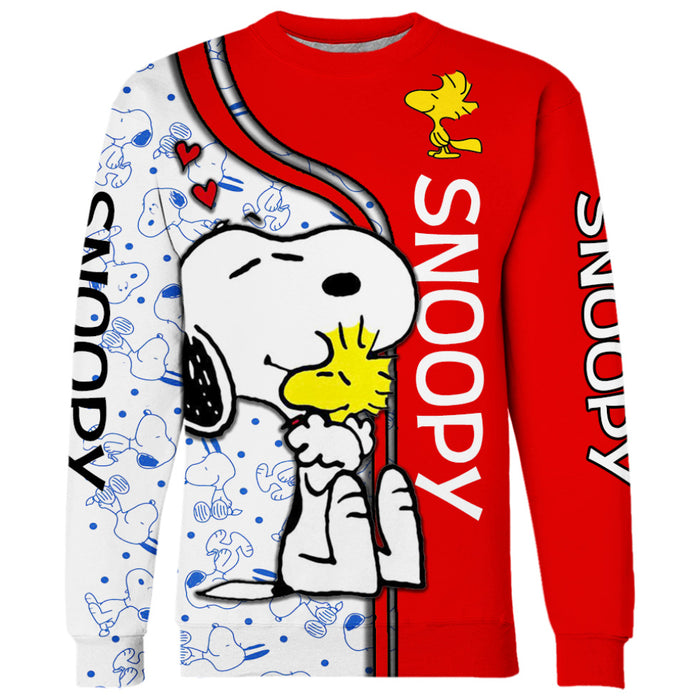 Animated Dog Pattern Hoodie And Leggings Set