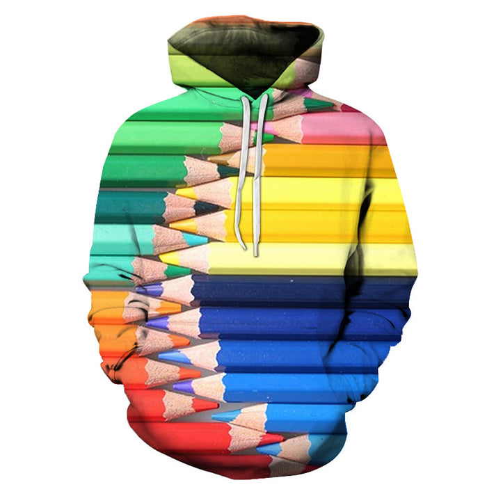 Fancy Pencil Colors 3D - Sweatshirt, Hoodie, Pullover