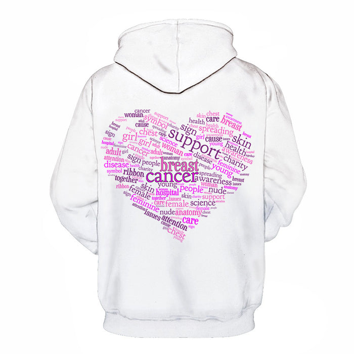Breast Cancer Word Cloud 3D - Sweatshirt, Hoodie, Pullover