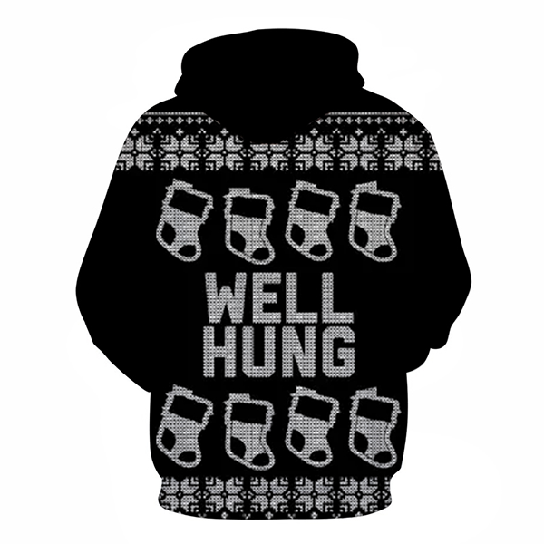 Well Hung Christmas Socks Design Hoodie - Sweatshirt, Hoodie, Pullover