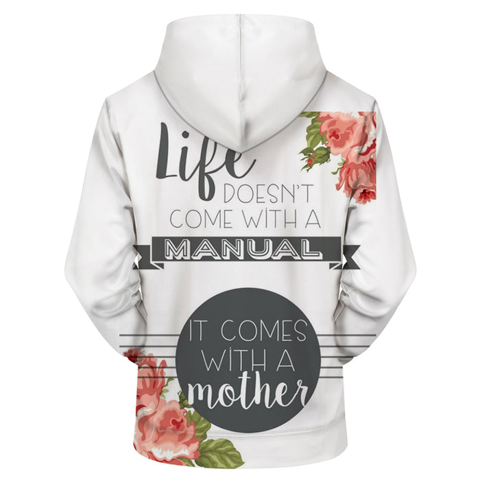 Happy Mother's Day - Life Comes With Mother 3D Sweatshirt Hoodie Pullover