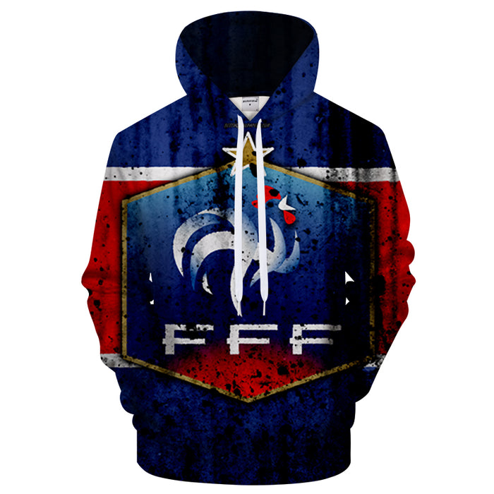 France All Blue With Logo 3D - Sweatshirt, Hoodie, Pullover