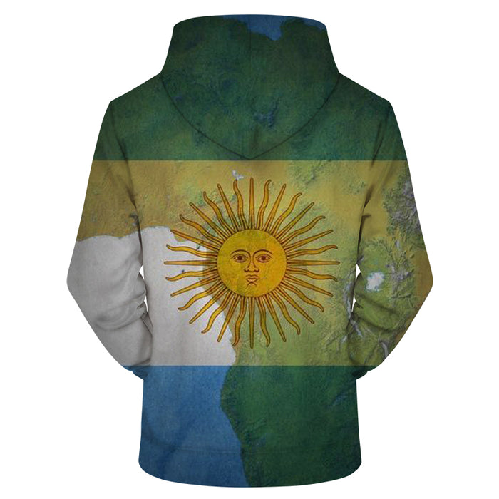 Argentina Map & Flag 3D - Sweatshirt, Hoodie, Pullover