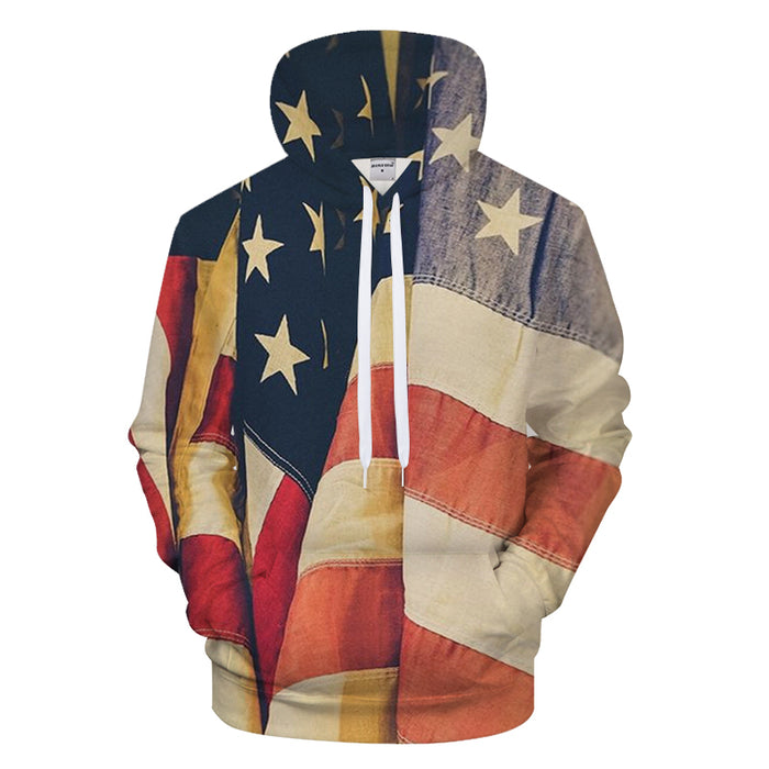 Vintage United States Flag 3D - Sweatshirt, Hoodie, Pullover
