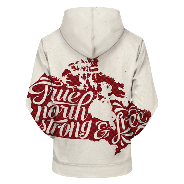 Plaid Canadian Map 3D - Sweatshirt, Hoodie, Pullover