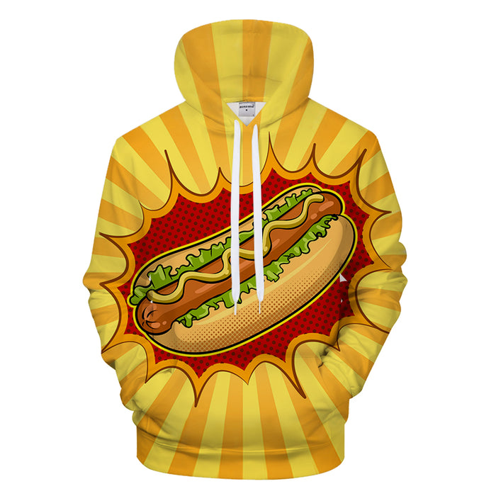 Bright Hot Dog 3D - Sweatshirt, Hoodie, Pullover