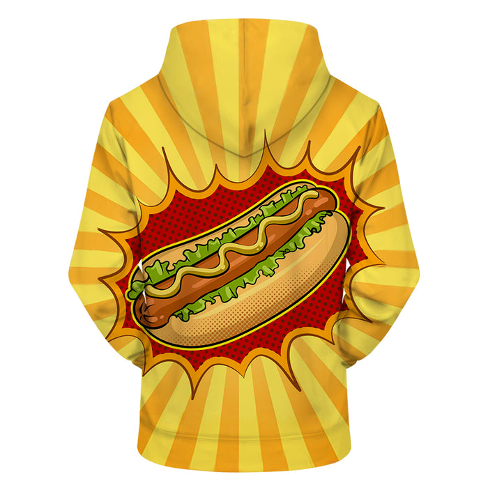 Bright Hot Dog 3D - Sweatshirt, Hoodie, Pullover