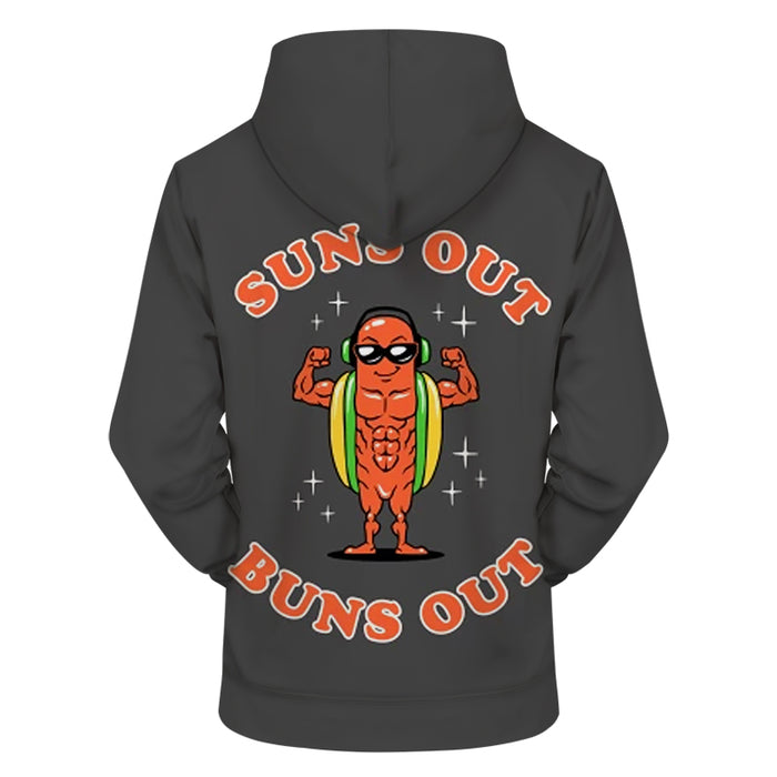 Buns Out 3D - Sweatshirt, Hoodie, Pullover