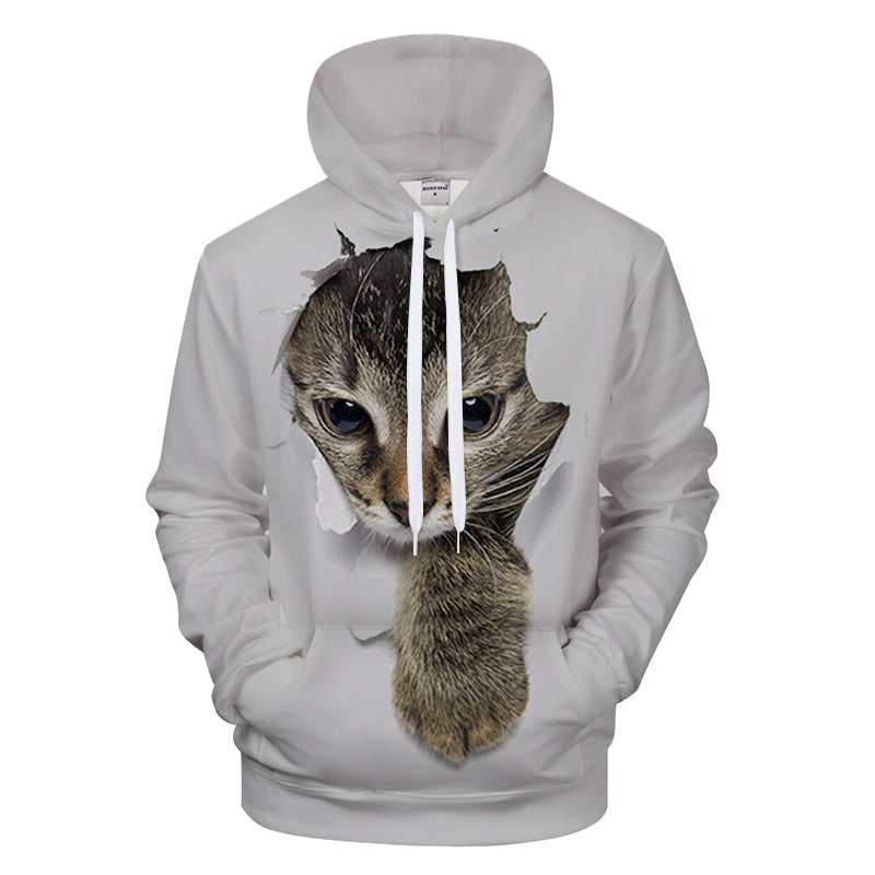 Sneaky Cat 3D - Sweatshirt, Hoodie, Pullover — My 3D Hoodie