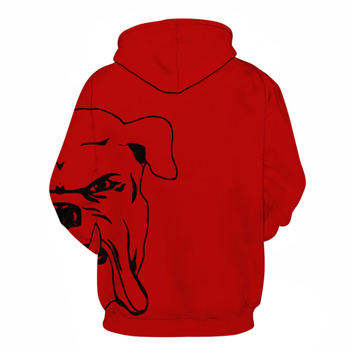 Angry Bull Dog 3D - Sweatshirt, Hoodie, Pullover