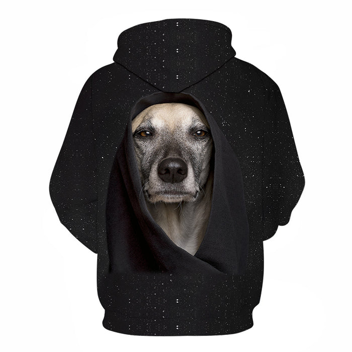 Dog With A Hood 3D - Sweatshirt, Hoodie, Pullover