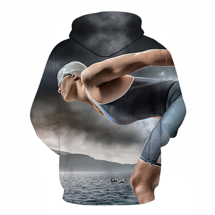 Swimming Outdoors 3D - Sweatshirt, Hoodie, Pullover
