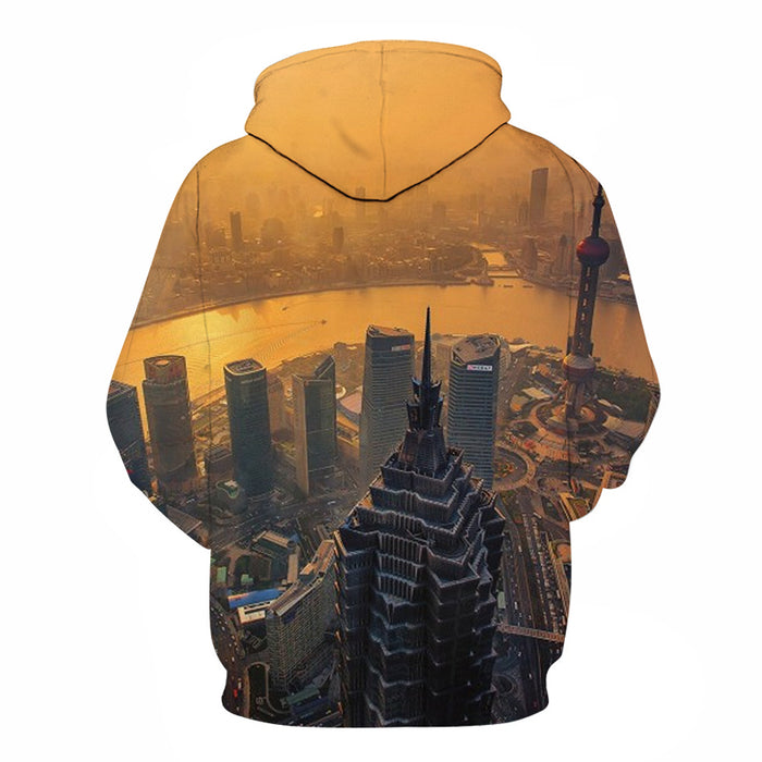 Shanghai At Sunrise 3D - Sweatshirt, Hoodie, Pullover
