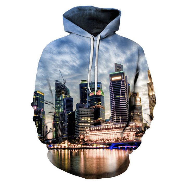 Singapore Skyline 3D - Sweatshirt, Hoodie, Pullover