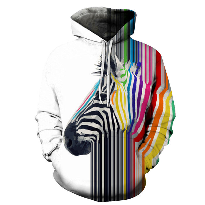 Colorful Zebra 3D - Sweatshirt, Hoodie, Pullover