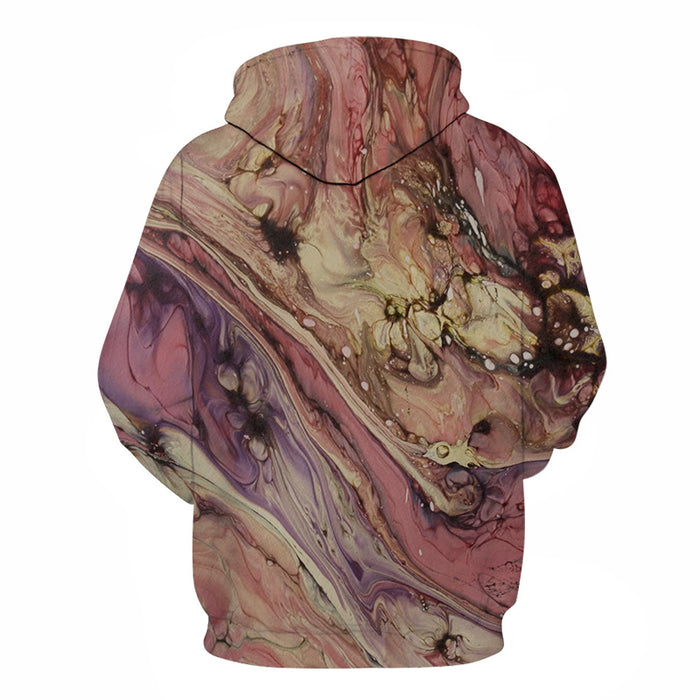 Red Marble 3D Sweatshirt Hoodie Pullover