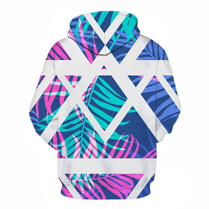 Vibrant Palm Leaves 3D - Sweatshirt, Hoodie, Pullover