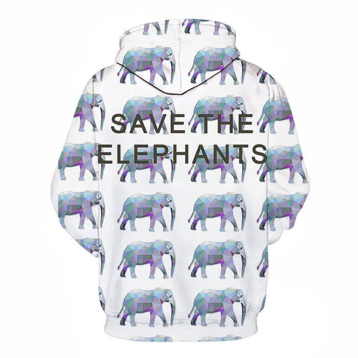 Save Elephants 3D - Sweatshirt, Hoodie, Pullover