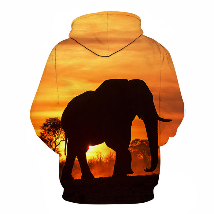 Sunsets & Elephants 3D - Sweatshirt, Hoodie, Pullover
