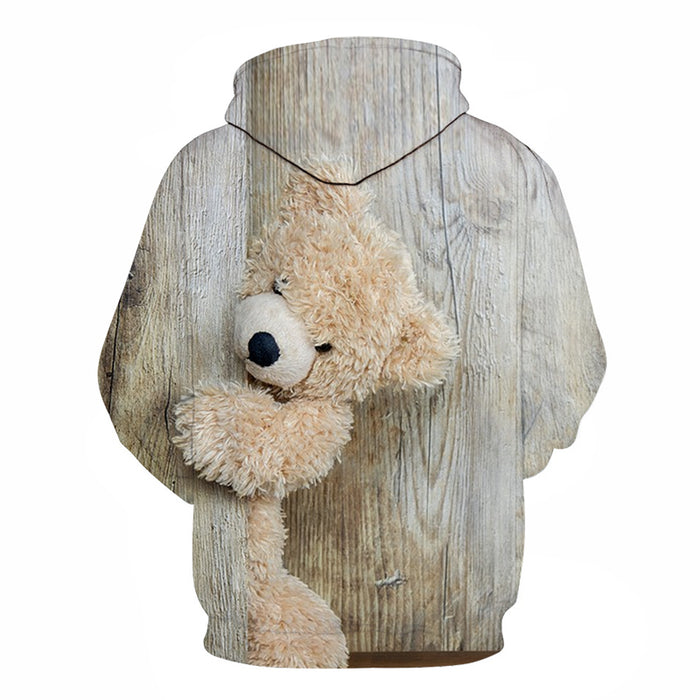 Hiding Teddy Bear 3D - Sweatshirt, Hoodie, Pullover