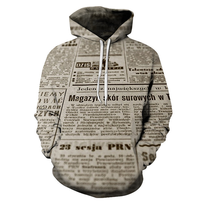 Vintage Newspaper 3D - Sweatshirt, Hoodie, Pullover