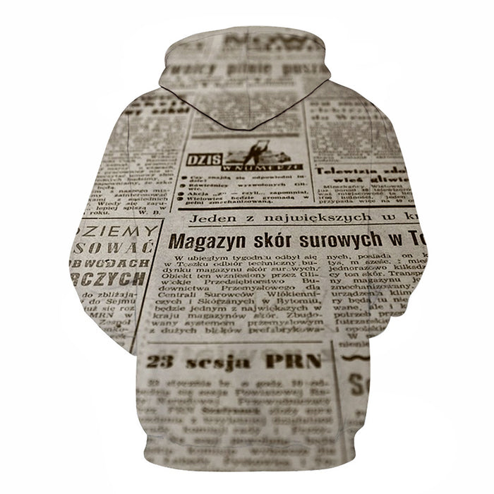 Vintage Newspaper 3D - Sweatshirt, Hoodie, Pullover