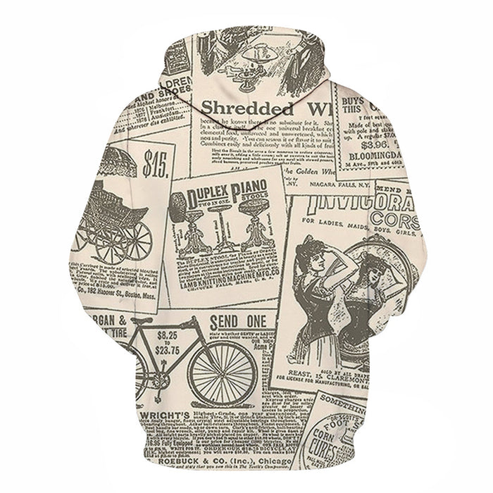 90's Paper 3D - Sweatshirt, Hoodie, Pullover