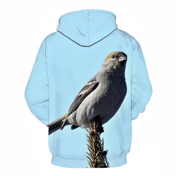 Grey Sparrow Bird Face 3D - Sweatshirt, Hoodie, Pullover