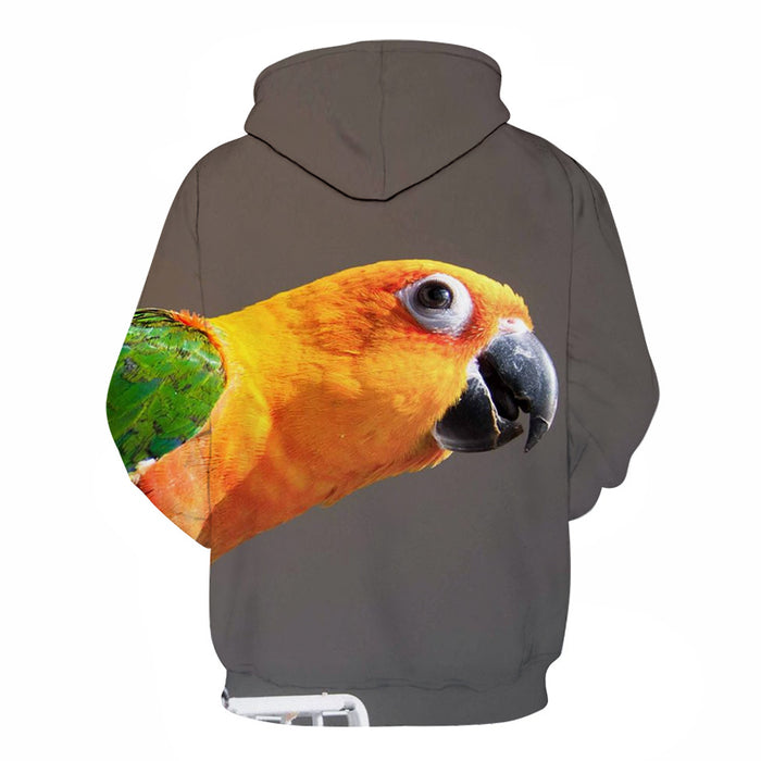 Yellow Parrot Bird Face 3D - Sweatshirt, Hoodie, Pullover